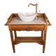 Marble and wood washbasin furniture in Louis-Philippe style.
