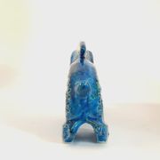Rabbit statue, vintage, Aldo Londi for Bitossi, Rimini blue series