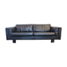 Large black leather sofa by Skalma