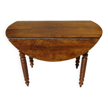 Antique walnut console table with honey spoon legs.