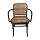 Canned bistro armchair and curved wood from the 60s