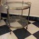 Desserte chariot bar en laiton et verre