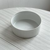 Pillivuyt white hollow dish, white porcelain dish, pie dish.