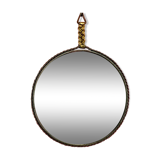 Mirror medallion suspended by a braid forged unique craft 64cm