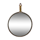 Mirror medallion suspended by a braid forged unique craft 64cm