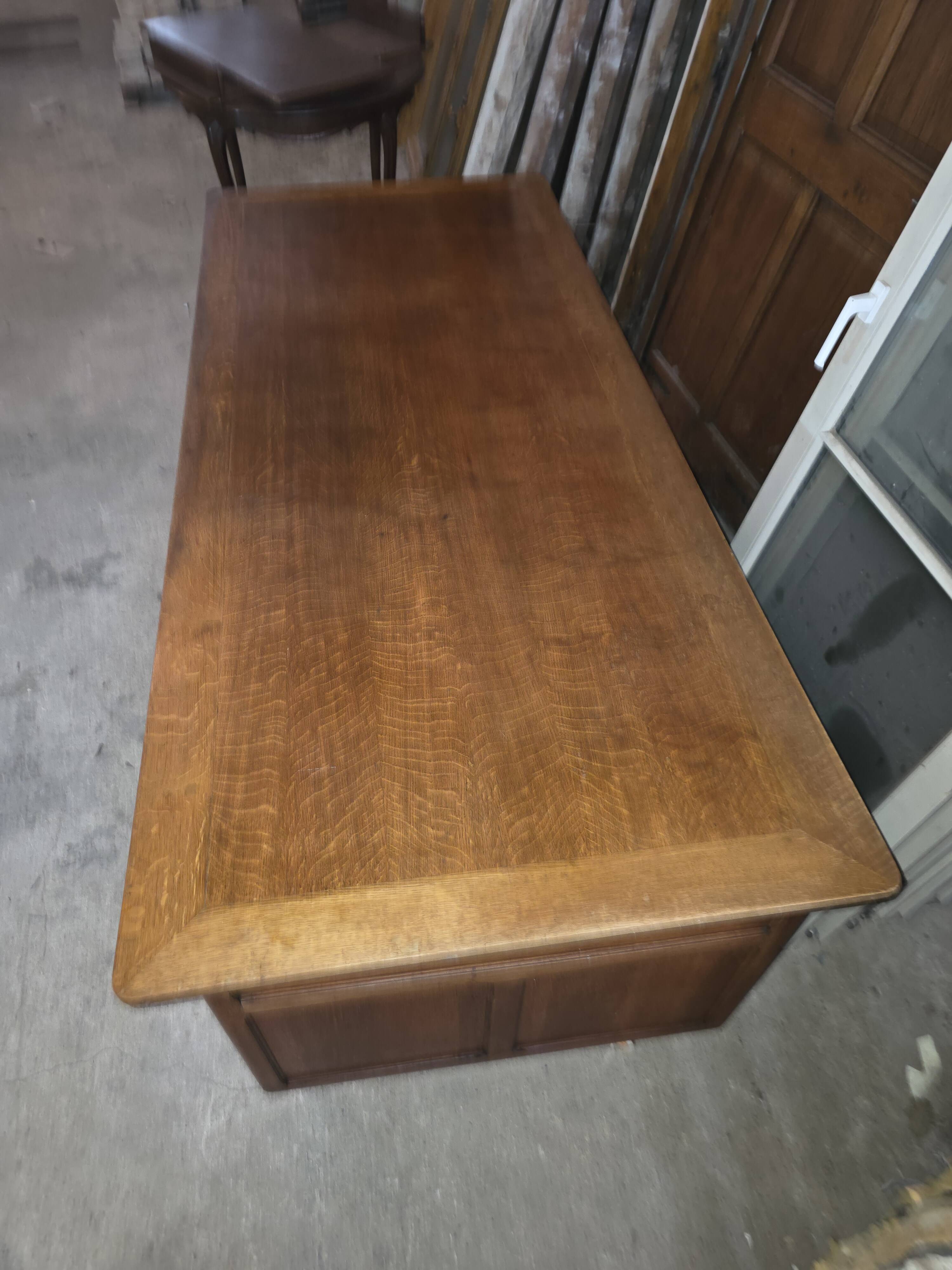 Bureau ministre XXL en chêne , 220 × 95 cm