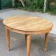 Table à manger ronde extensible art déco rénovée en chêne massif XXème 205c