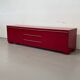 Glossy red semi-vintage lacquered IKEA sideboard with drawers