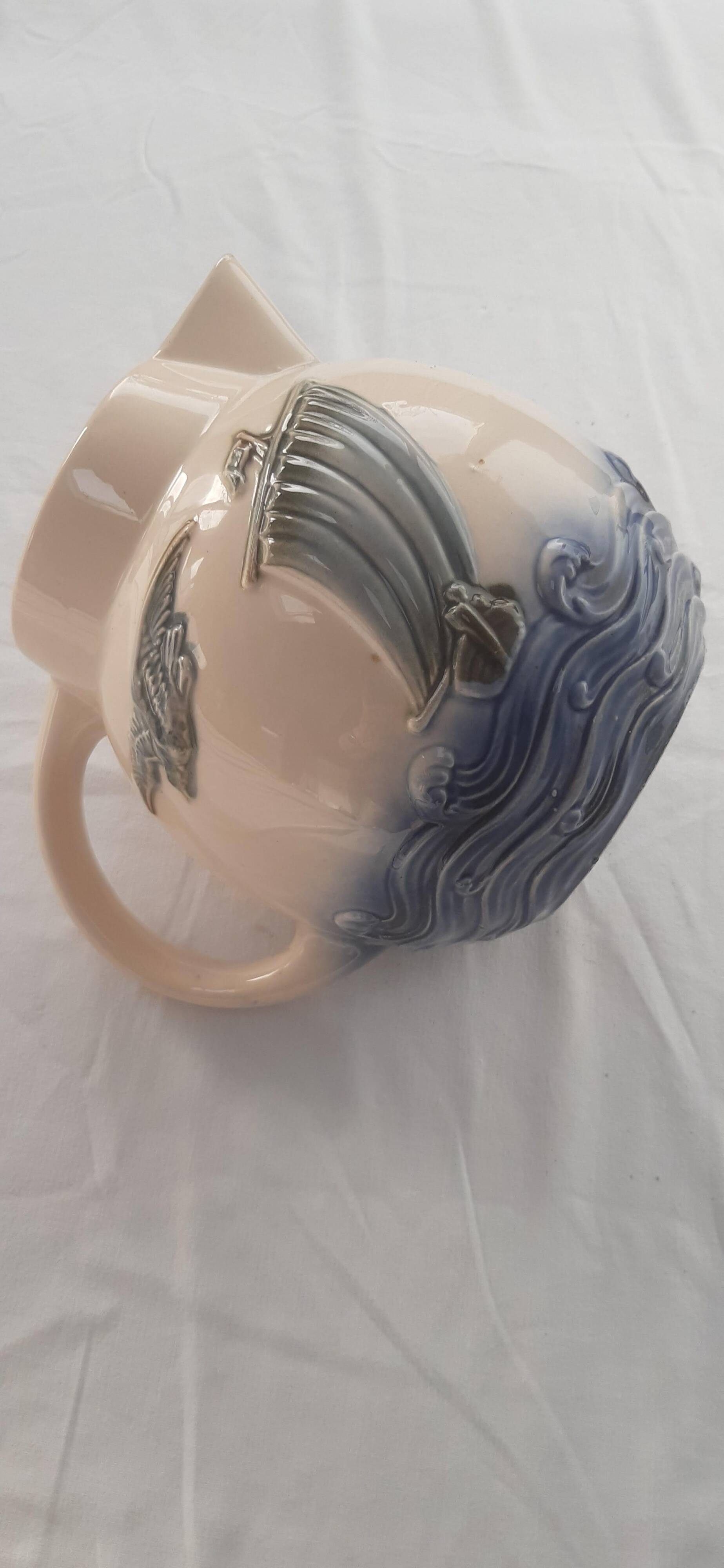 Old ceramic water pitcher slip Digoin France