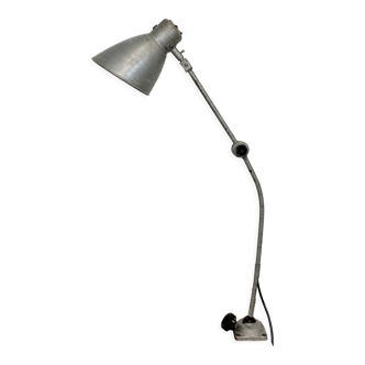 Lampe grise d’atelier industriel, années 1960