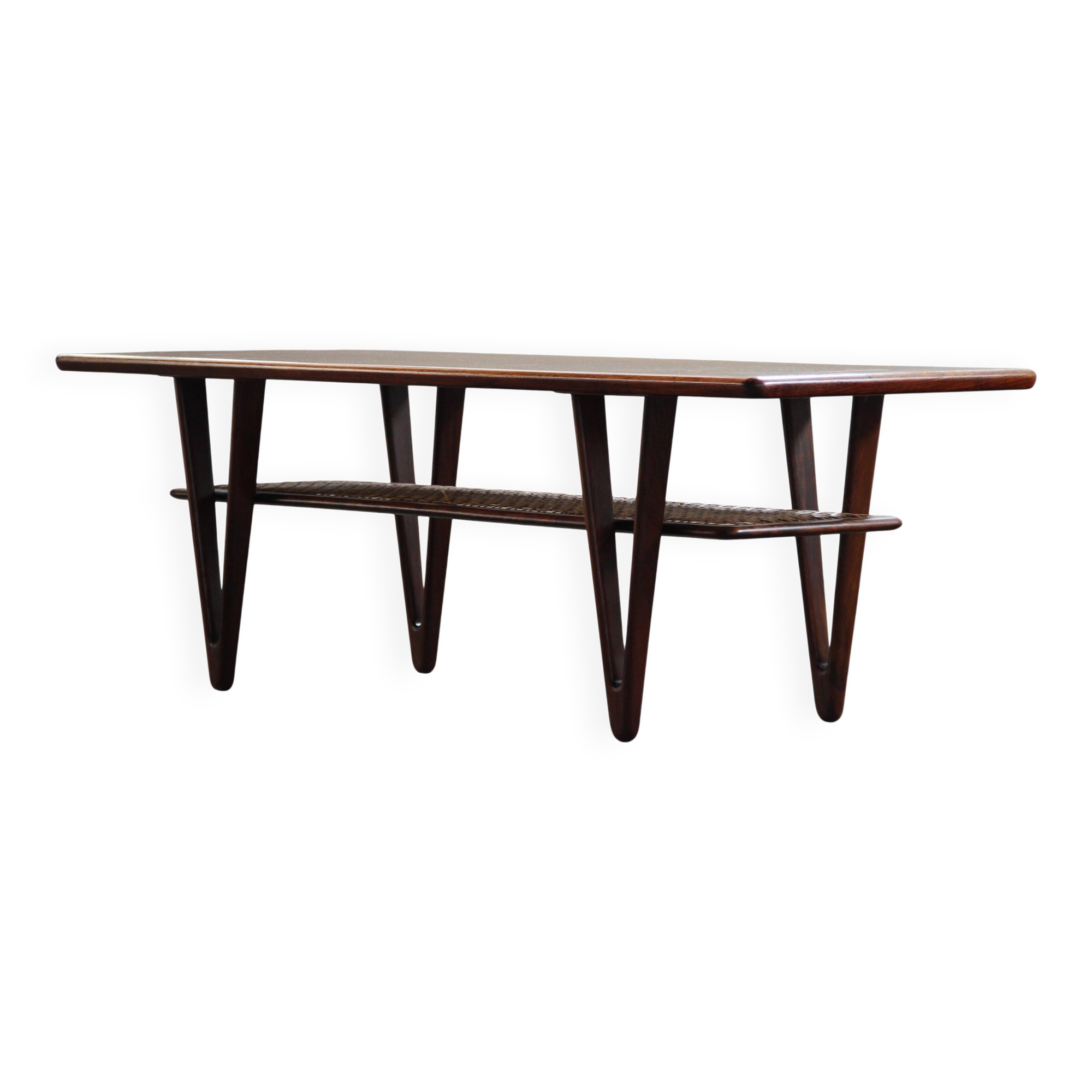 Vintage coffee table, Danish Design with V-Shaped Legs, Kurt Østervig 1950s