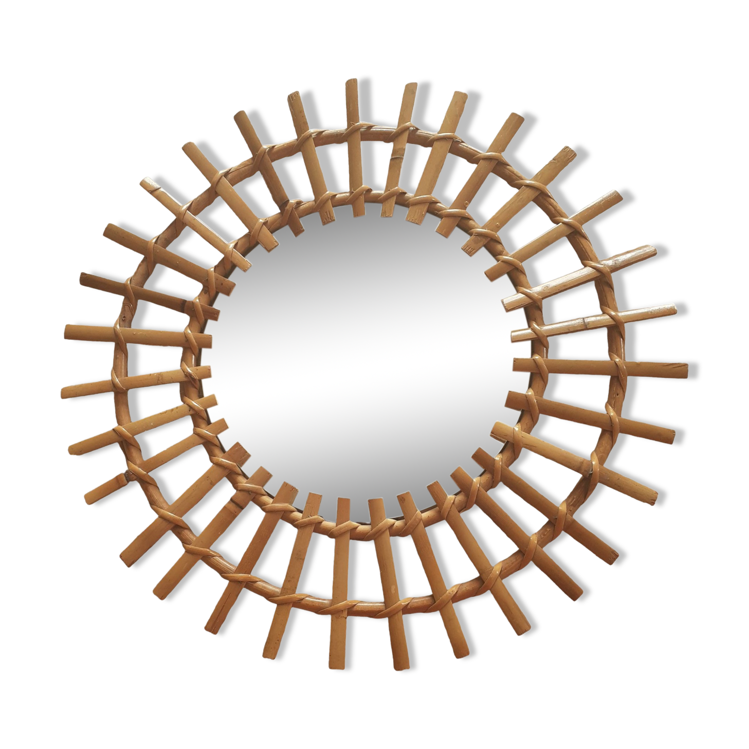Rattan mirror