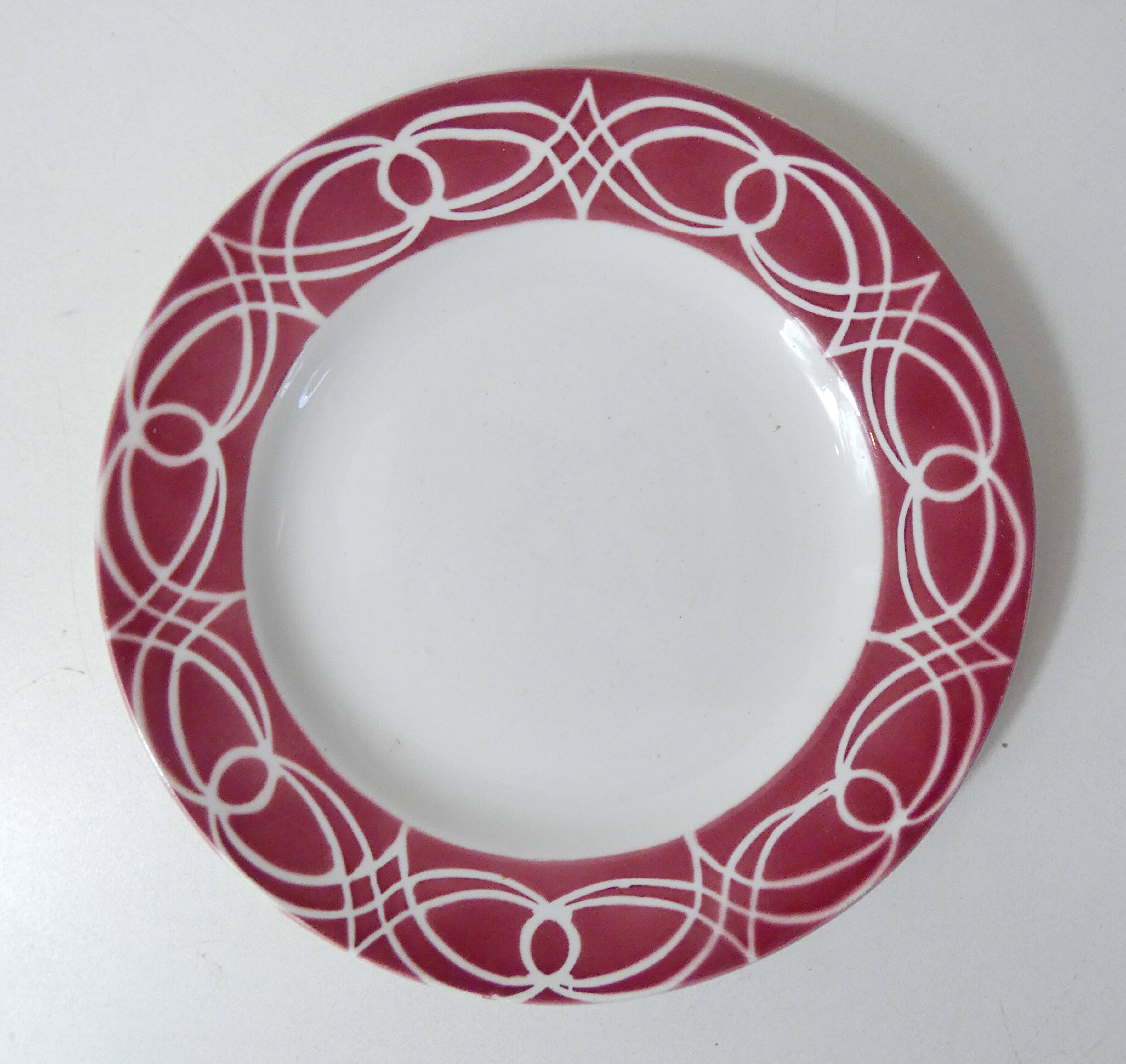 3 old mismatched vintage Badonviller earthenware dinner plates