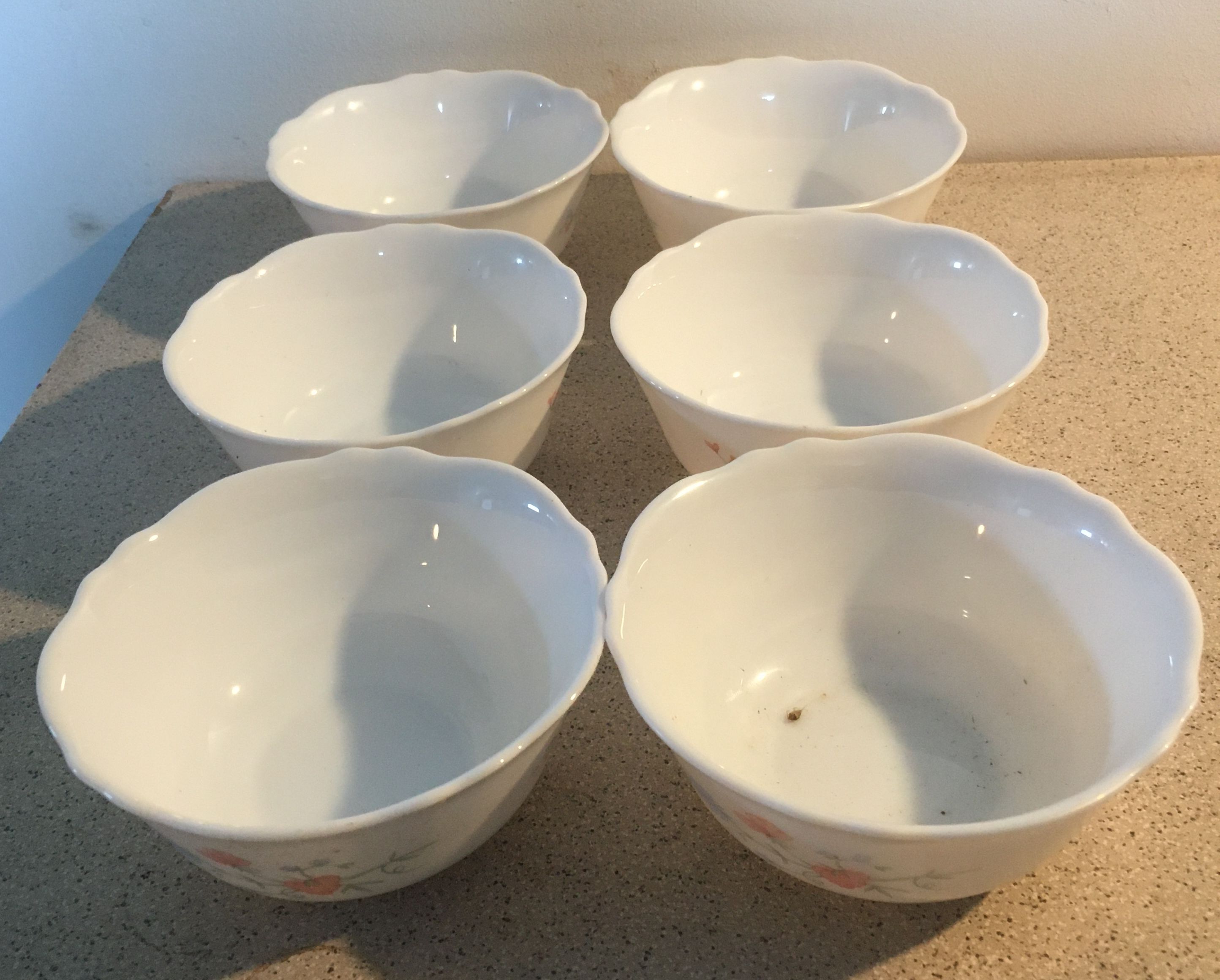 Arcopal set of 6 dessert bowls scented pea pattern