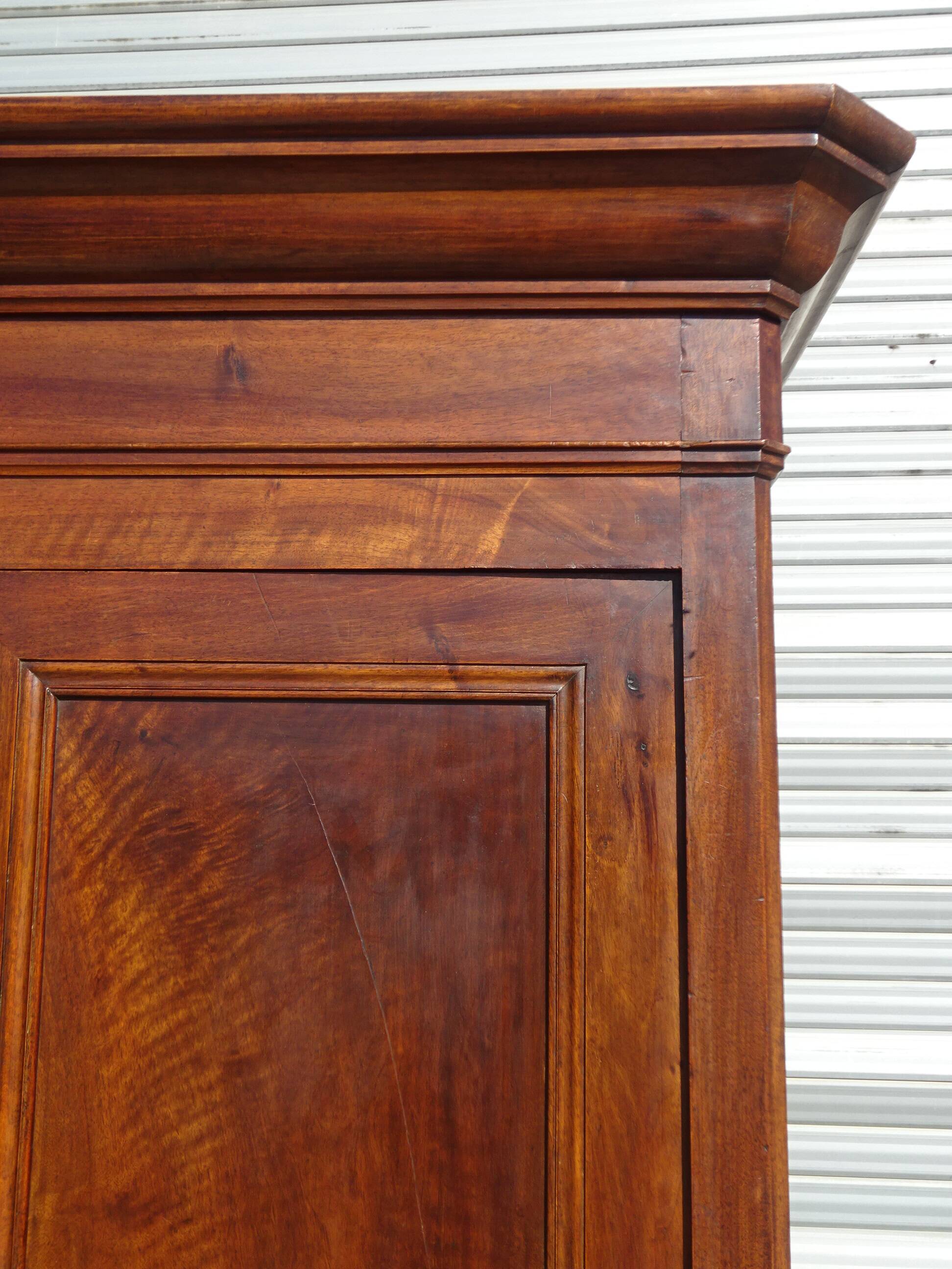 Large Louis Philippe wardrobe in solid walnut
