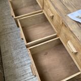 XL oak counter, trade furniture with multi-drawers