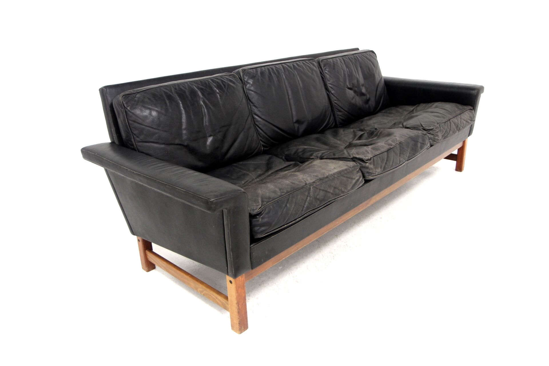 Scandinavian leather sofa 3 seater, Sweden, 1960