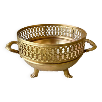 Brass planter with handles