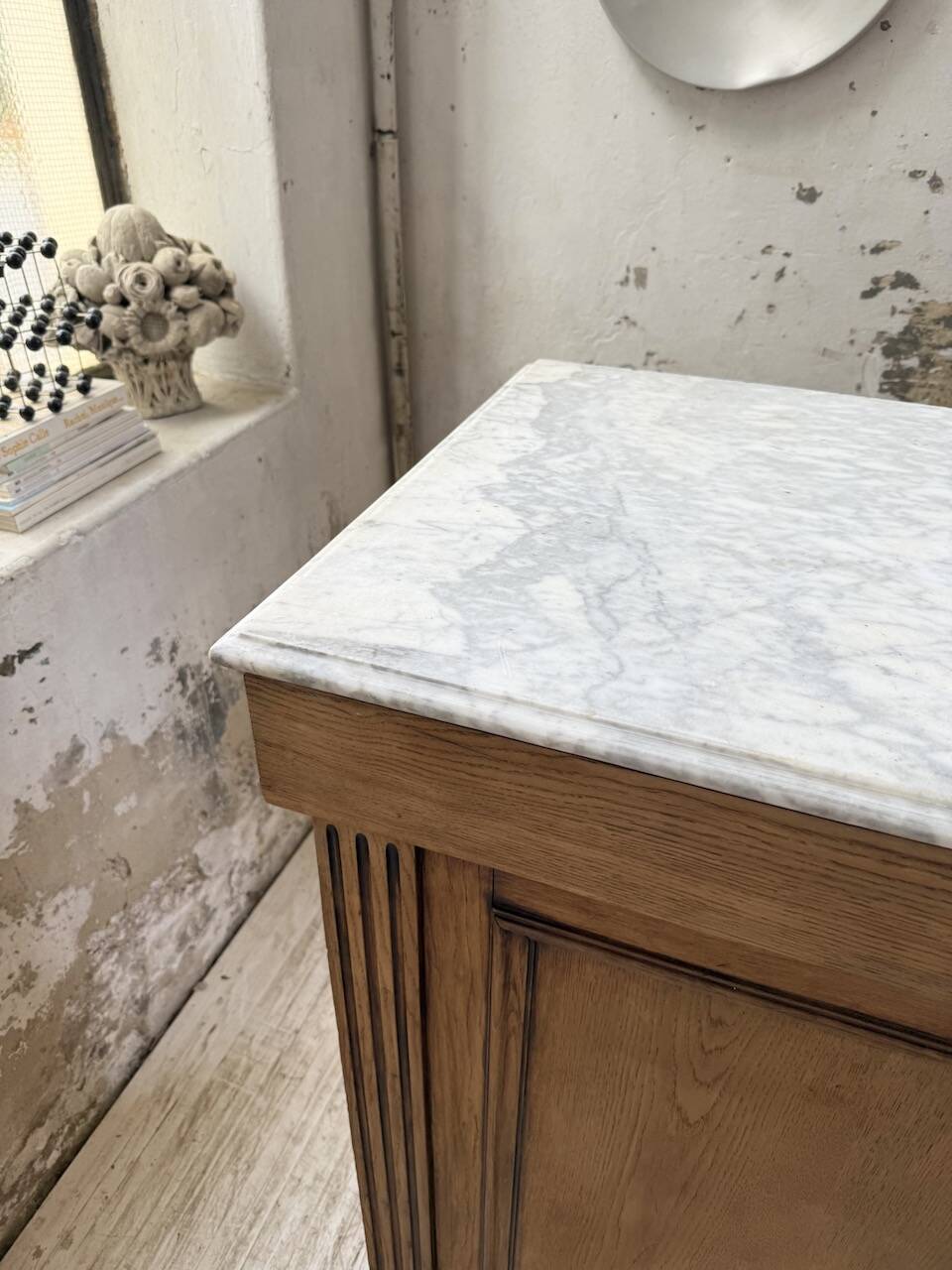 Oak and marble counter 1950