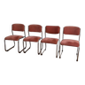 Ensemble de 4 chaises chromées traineau