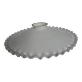 White opaline lampshade with transparent edge
