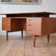 Mid century teak executive desk from H.P. Hansen, 1960s