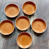 Set of 6 plates in Sarreguemines sandstone