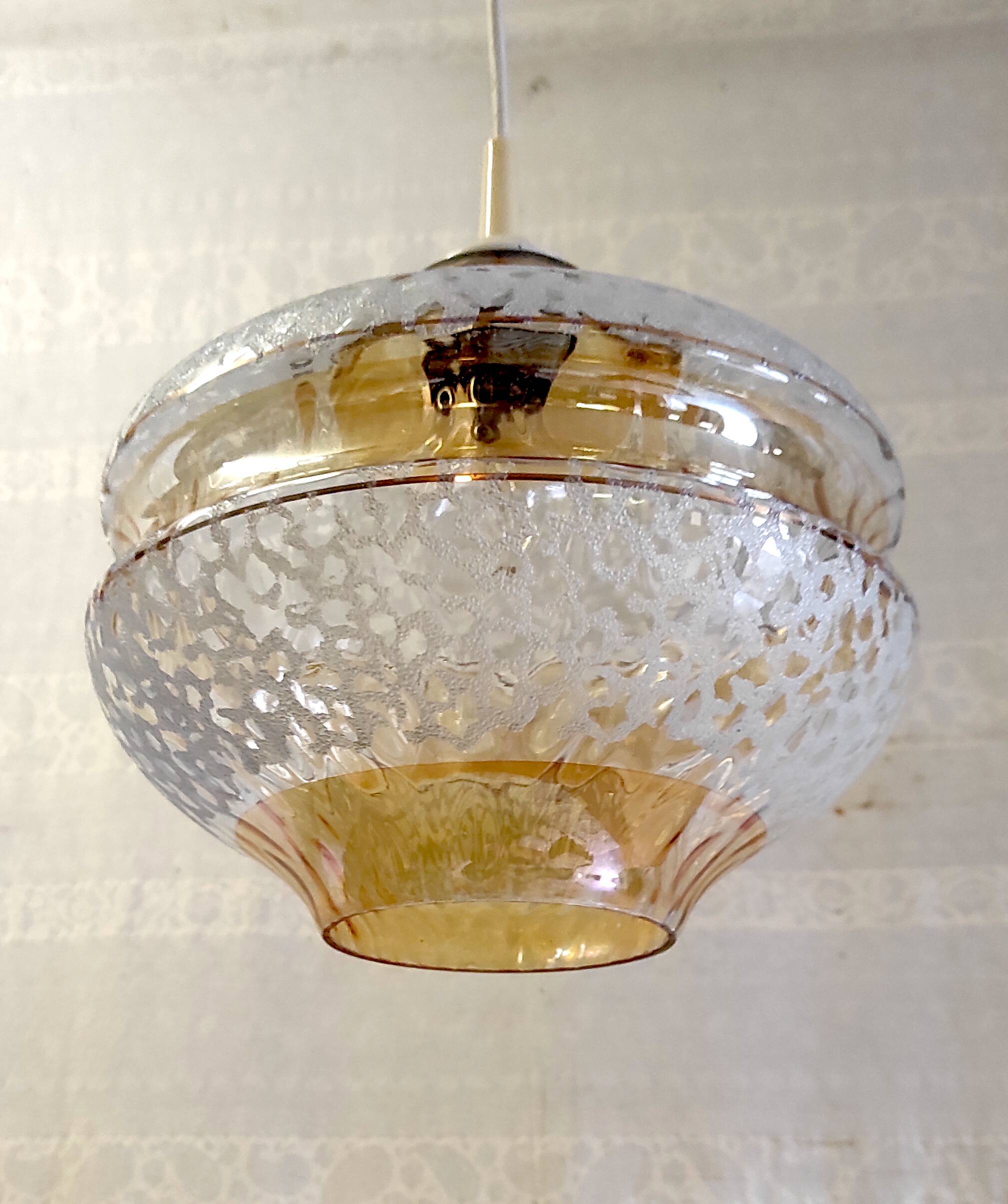 Suspension en verre style scandinave - années 60/70