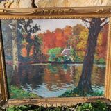 Peinture à l huile sur panneau - signée Lucien Frennet - encadrée