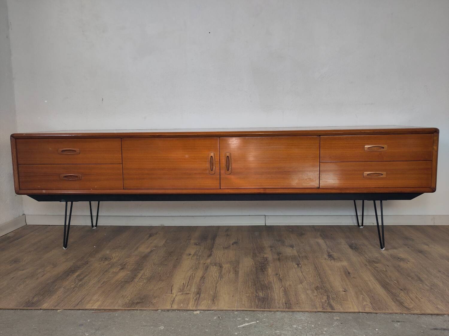 Scandinavian teak and metal sideboard