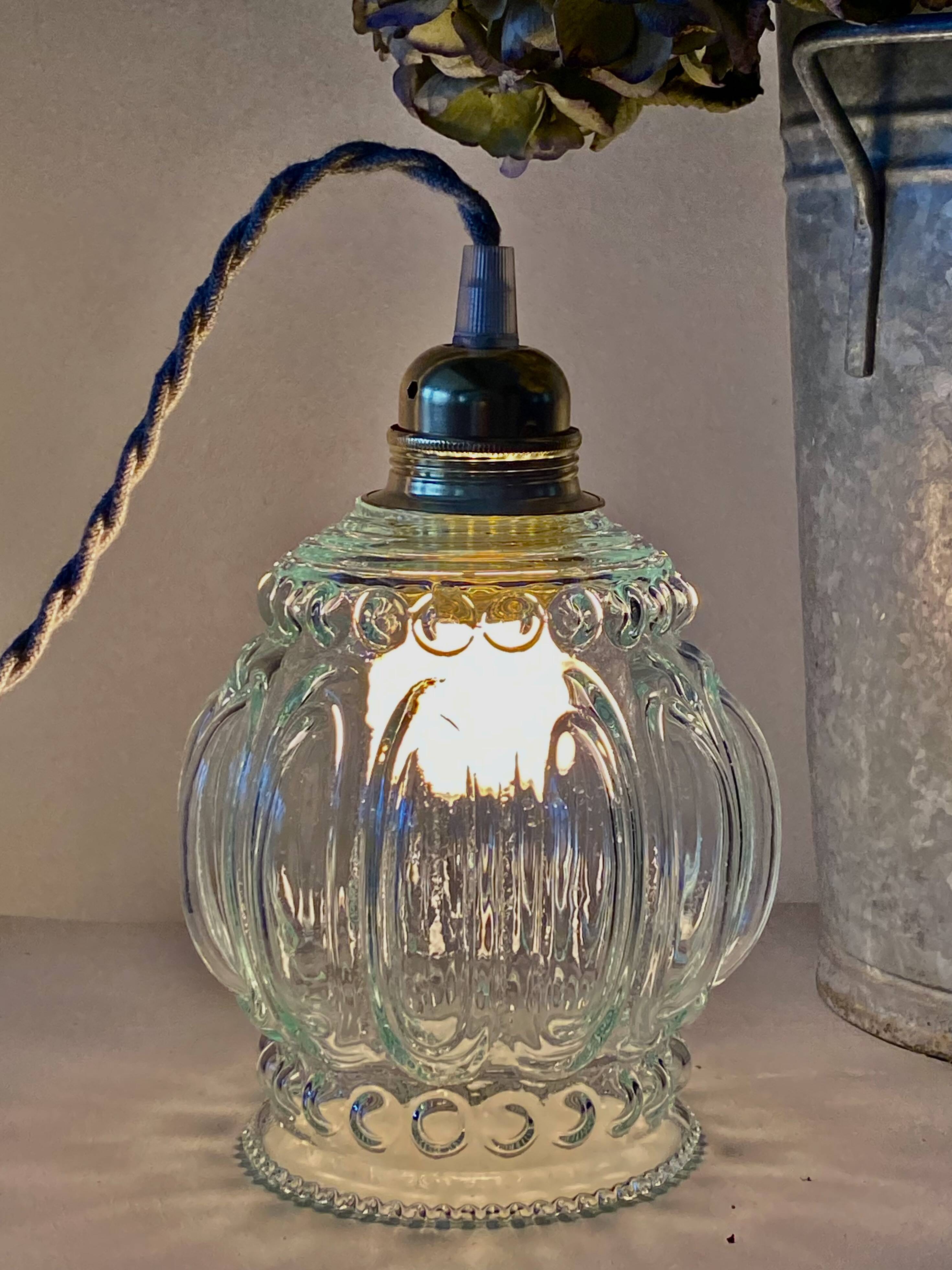 Suspension vintage verre moulé
