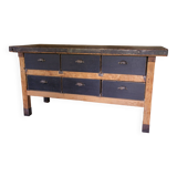 Beech workbench with drawer