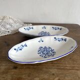 Luneville porcelain dishes with blue flowers