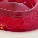 round centerpiece in engraved red glass
