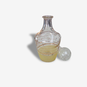 Carafe verre granité citronnée années 50