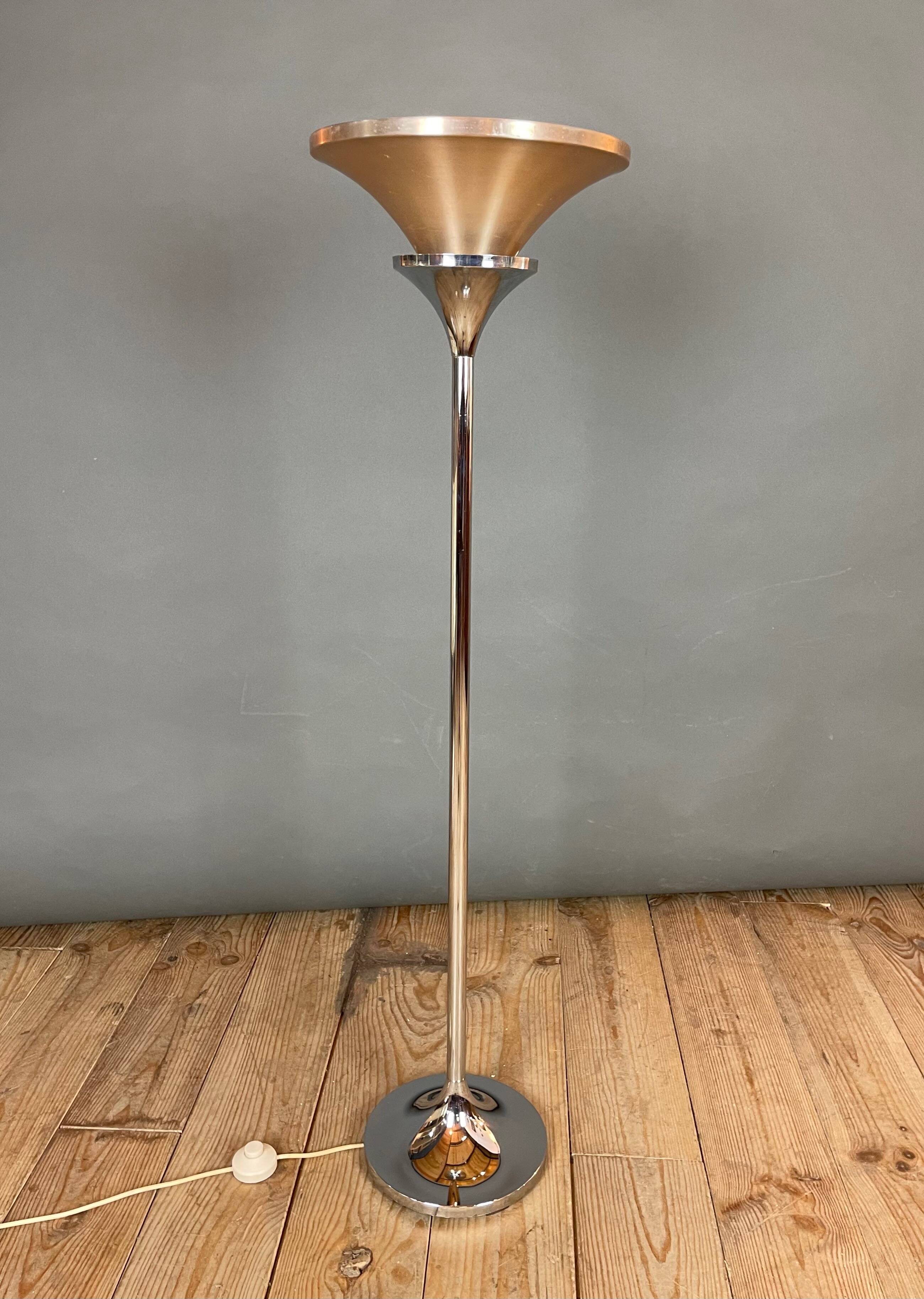 Chrome floor lamp 1970s Erco