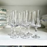 6 chiseled crystal flutes