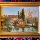 Old painting signed nineteenth and vintage gilded frame