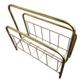 Golden metal magazine rack 70's: tubular design