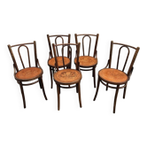 Chaises bistrot en bois courbé dans le style Art nouveau
