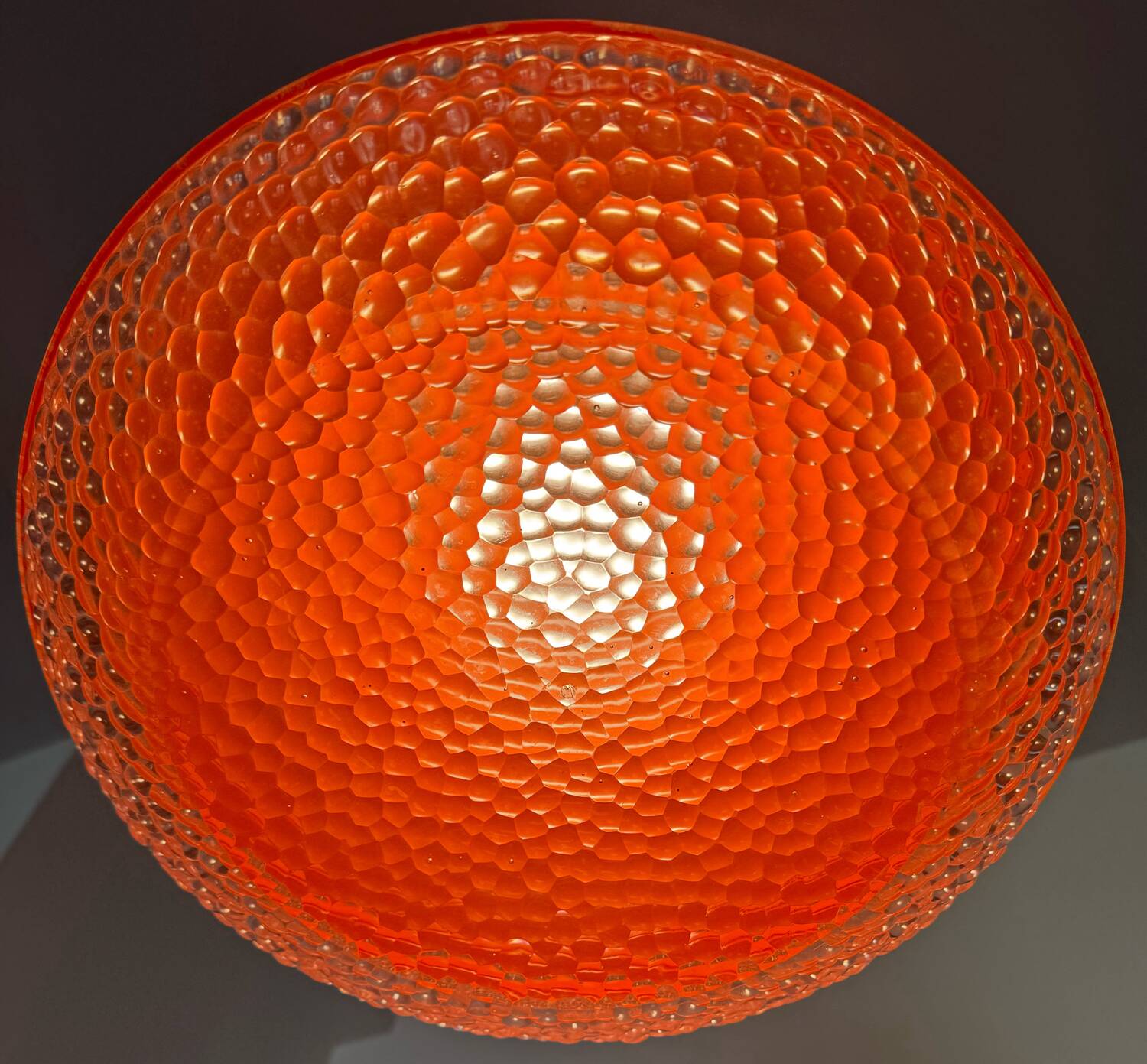 Space Age orange designer chandelier from the 70s