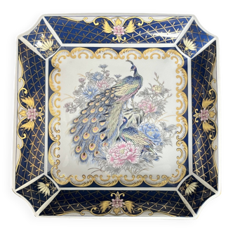 Porcelain pocket tray with 20th century peacock decor