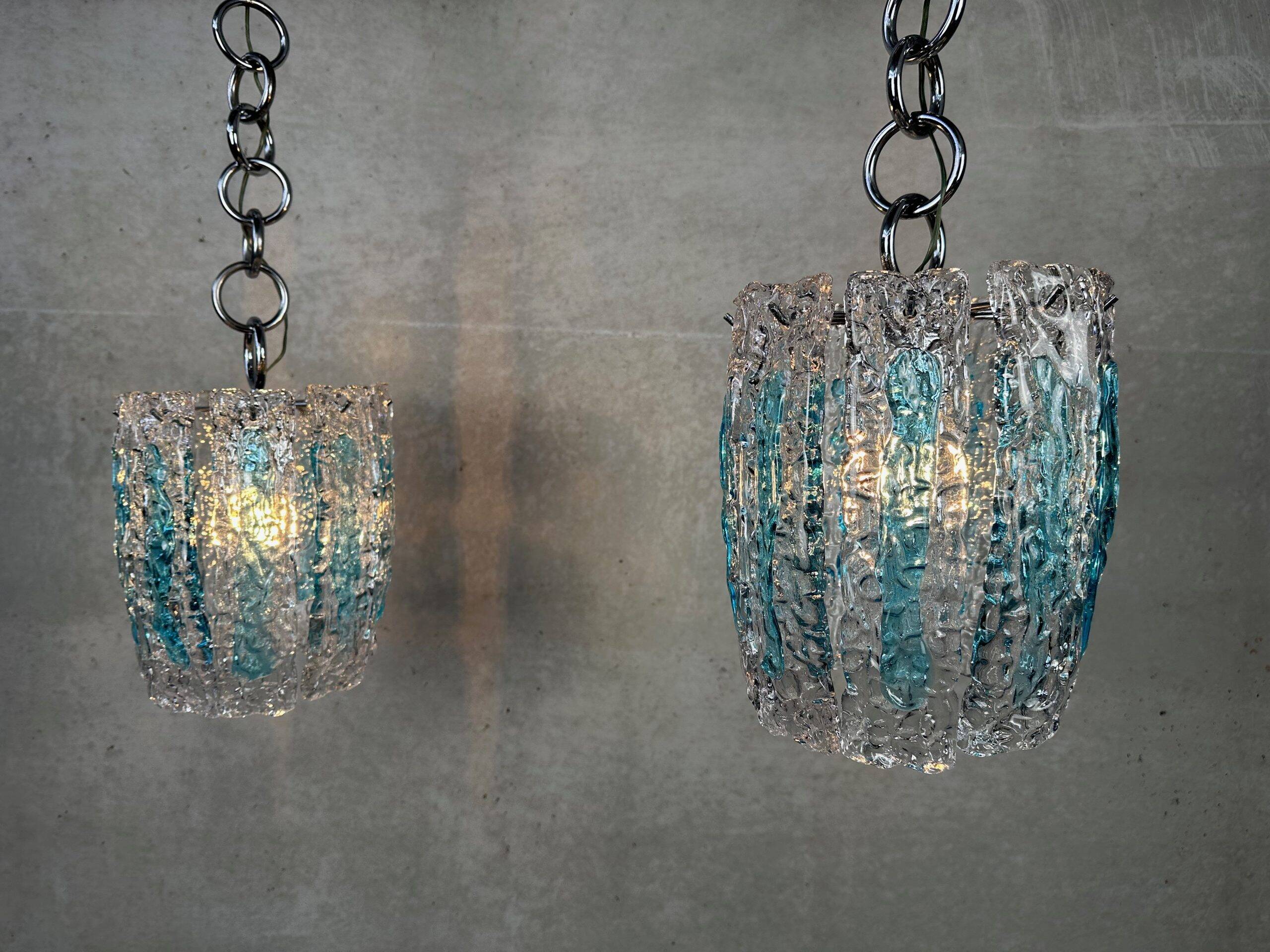 2x vintage Mazzega Murano pendant lamps