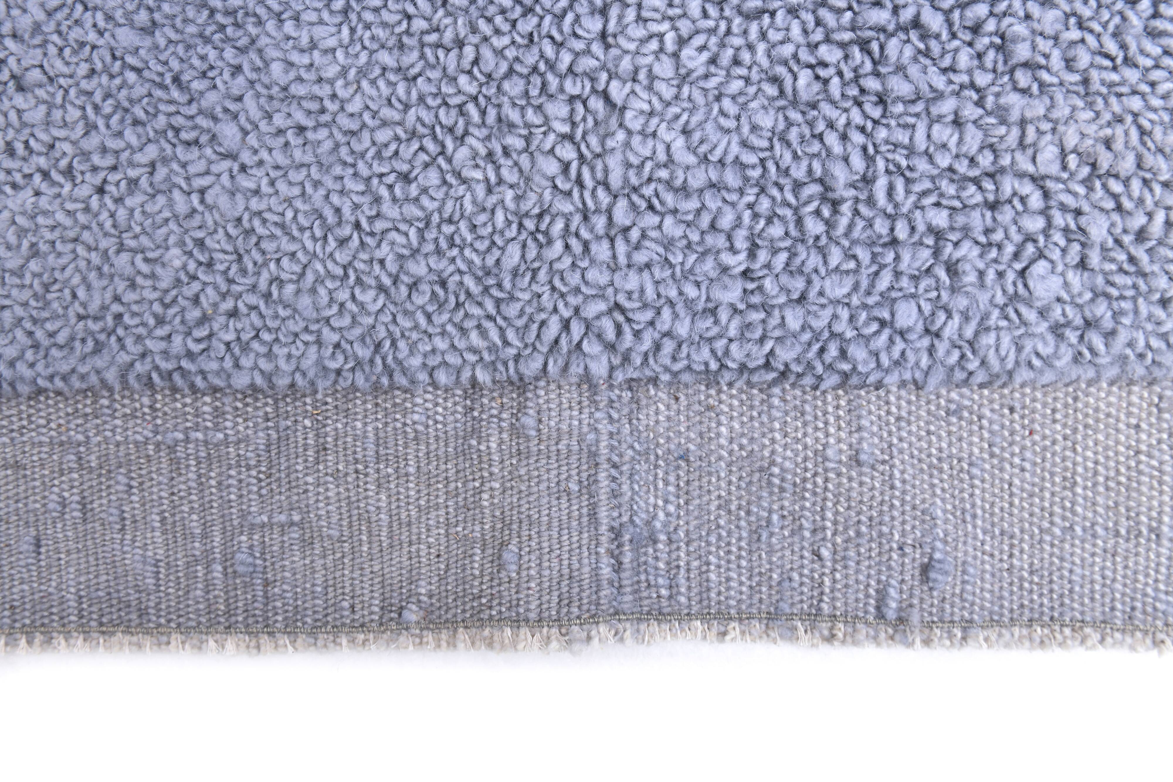 4x7 Sky Blue Handmade Turkish Vintage Rug 134x223Cm SK 240773