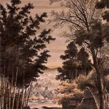Old tapestry hanging velvet Asia Japan 19th 20th century
