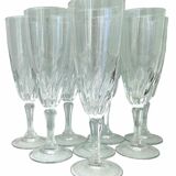 Set 8 vintage champagne flutes