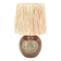 Sandstone lamp by Jacques Vilain, raffia lampshade, 70s ceramic