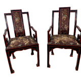 Fauteuils chinois broderie de soie