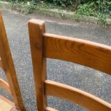 4 Vintage Farmhouse Style Solid Wood Straw Dining Chairs