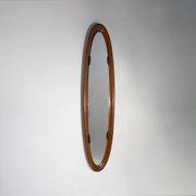 Curved plywood wall mirror, 1960s